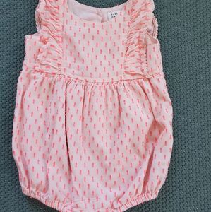 Hot pink baby gap romper with ruffle sleeves